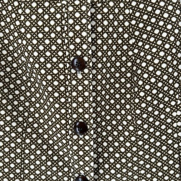 Talbots Brown and Cream Tweed semi cropped 3 quarter sleeve size 4P doted blazer - Picture 5 of 7